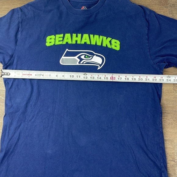 Seahawks Men’s Navy Blue Short Sleeve Tee Short, size XL - Picture 6 of 8